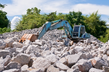 excavator on a working platform の写真素材