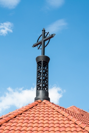 Cross against the Blue Sky の写真素材