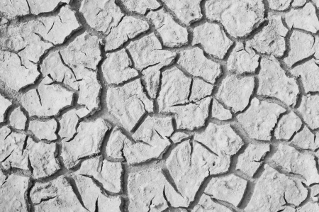 Dry soil and climatic conditions show texture, black and white images  の写真素材