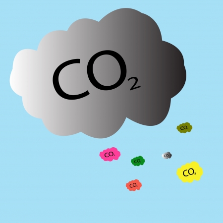 Carbon dioxide symbol - CO2 のイラスト素材