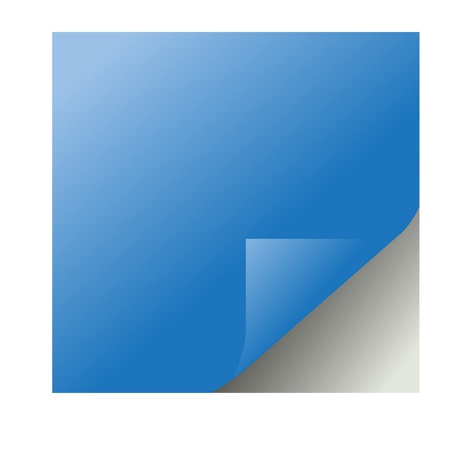 blue paper sticker with bent corner, illustration のイラスト素材