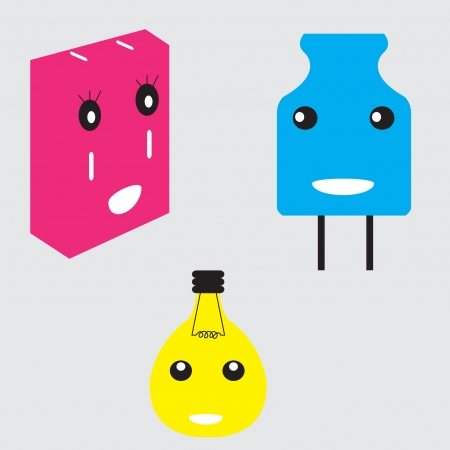 Bulb, Power Plug and Socket のイラスト素材