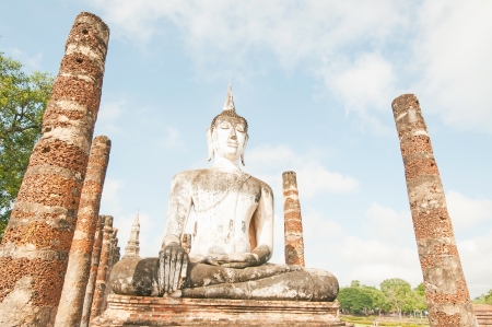 Ancient buddha statue. Sukhothai Historical Park, Sukhothai Province, Thailandの写真素材