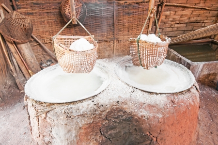 ancient salt pot in the northern of Thailand の写真素材