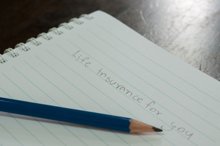 Text "life insurance for you" on notebook.の写真素材