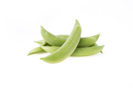 String beans on white background.