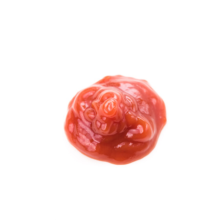 tomato ketchup on a white backgroundの写真素材