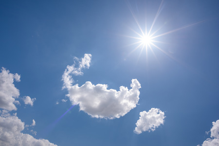 blue sky with sunの写真素材