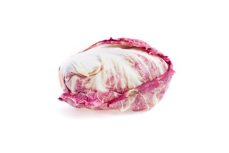 Radicchio, red salad on white backgroundの写真素材