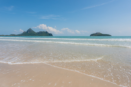 Beautiful beach and tropical sea, Wave of the sea on the sand beachの写真素材