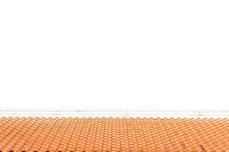 Orange roof tiles isolated on white background