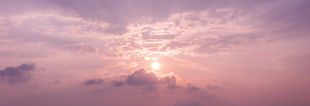Panorama sunset sky background  with the colors of rose quartz and serenity