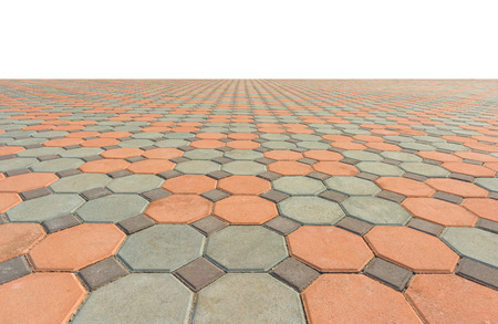 empty concrete square floor isolated on white
