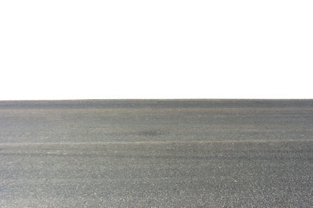 Side view of asphalt road isolated on white background.  This has clipping path.の写真素材