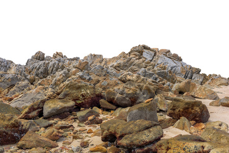 Big rock isolated on white background. This has clipping path.の写真素材