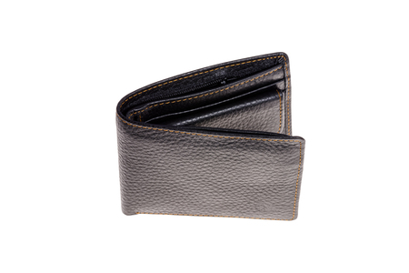 Men's leather wallet isolated on white background