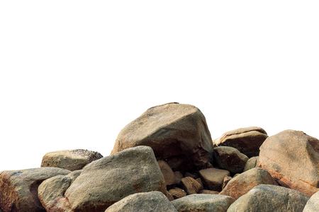 Big rock on isolated white background. This has clipping path.の写真素材