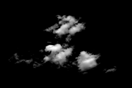 White cloud on black background