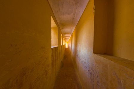 Corridor in old buildingの写真素材