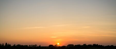 Panorama of beautiful sky sunset backgroundの写真素材