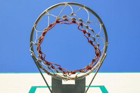 Basketball hoop in the publicの写真素材