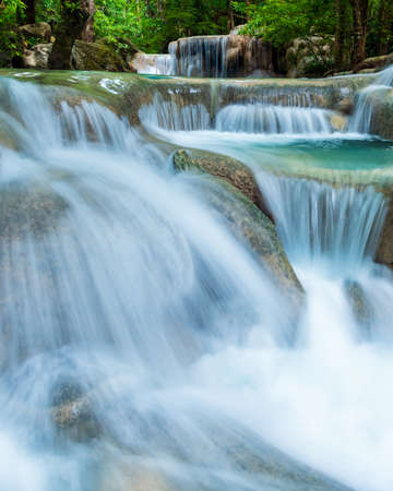 Beautiful deep forest waterfall at Thailand.の写真素材