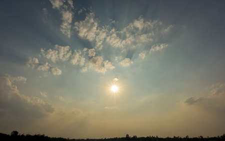 Beautiful sunset sky with clouds
