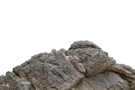 Big rock isolated on white. This has clipping path.の写真素材
