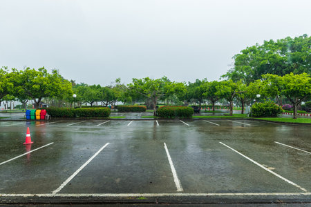Empty parking lot in public areas.の写真素材