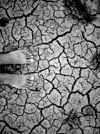 Find foot stock images with dry ground. In the form of illustrationsの写真素材