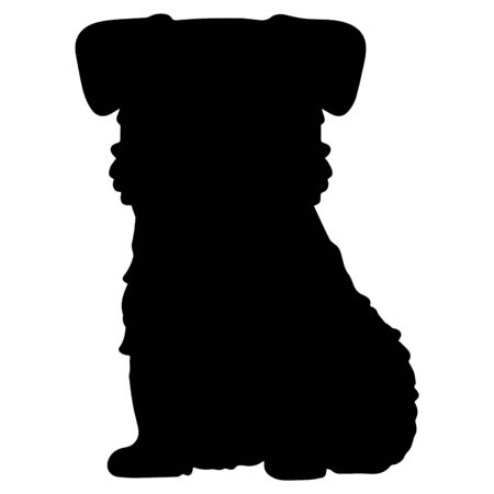 Miniature Schnauzer sitting front silhouetteのイラスト素材