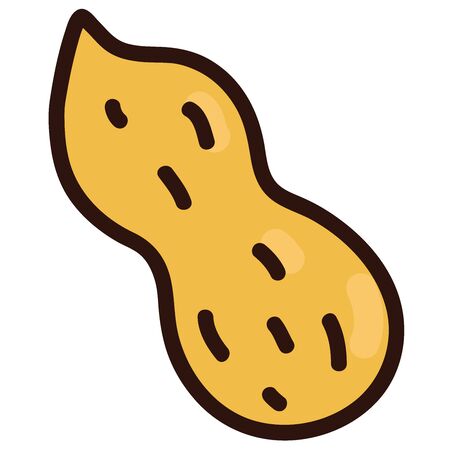 Illustration of outlined peanut shellのイラスト素材