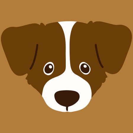 Jack Russell Terrier front head flat colorのイラスト素材