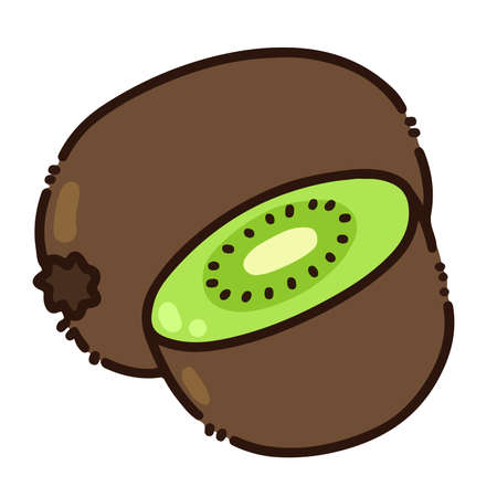 Simple and cute green kiwisのイラスト素材