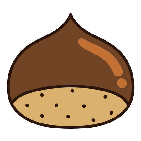 Simple and cute brown chestnutのイラスト素材