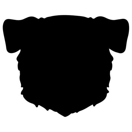 Border Collie front head silhouetteのイラスト素材
