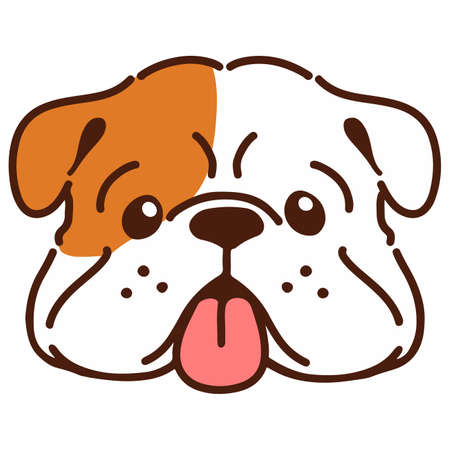 British Bulldog front head outlinedのイラスト素材