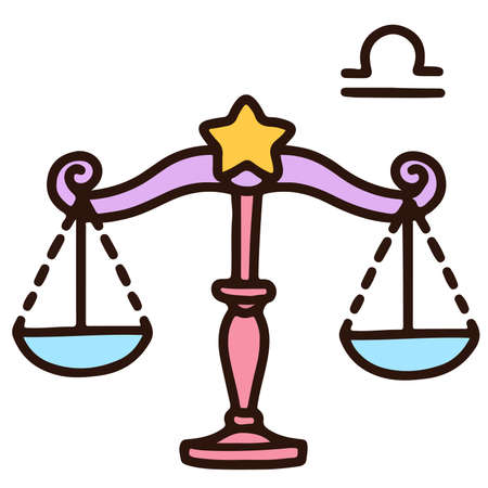 Outlined simple zodiac sign Libra