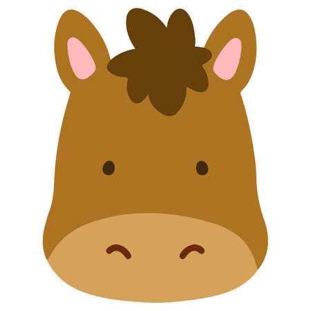 Zodiac animal Horse flat coloredのイラスト素材