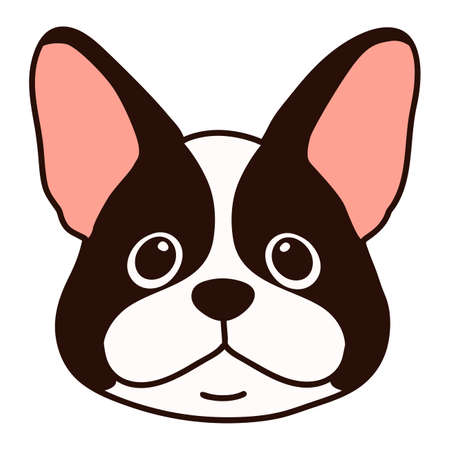 Outlined French Bulldog front headのイラスト素材