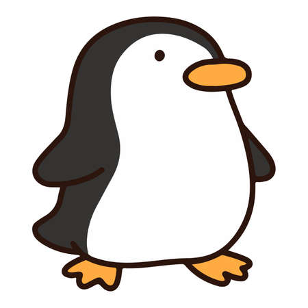Illustration of simple and adorable Penguin standingのイラスト素材