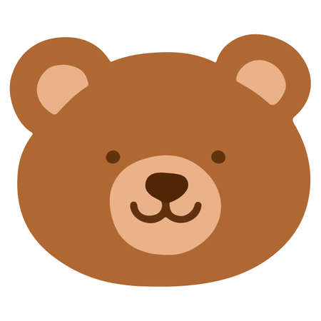 Simple and flat brown Bearのイラスト素材