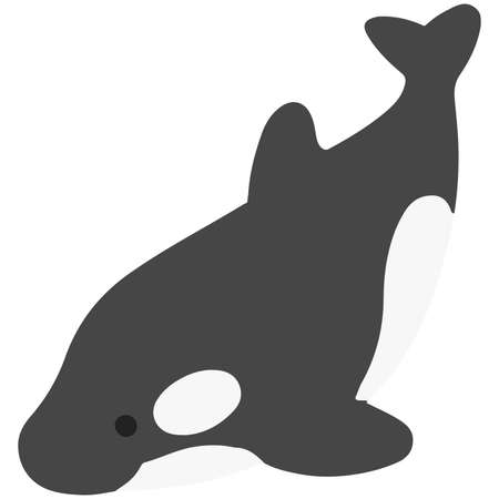 Cute flat color Killer Whaleのイラスト素材