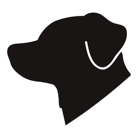 Simple and cute silhouette illustration of Jack Russell Terrier in side viewのイラスト素材