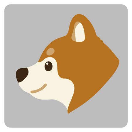 Simple and cute illustration of Shiba Inu in side view no outlinesのイラスト素材