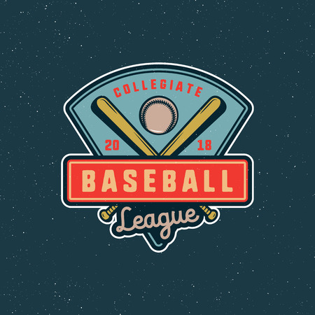 Vintage baseball logo vector illustrationのイラスト素材
