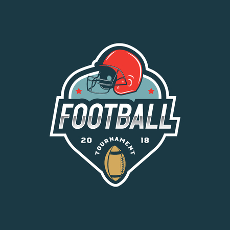 American football icon. Sport emblem, badge vector illustration.のイラスト素材