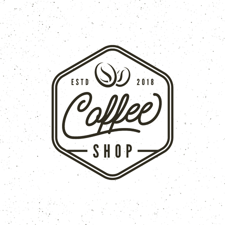 modern vintage coffee shop label. vector illustrationのイラスト素材