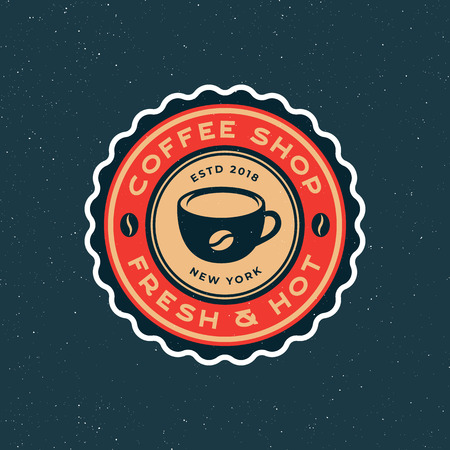 modern vintage coffee shop label. vector illustrationのイラスト素材
