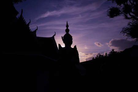 Silhouette Wat Phra Kaew Iの写真素材